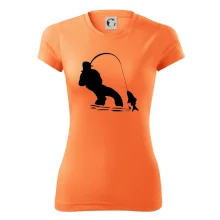 Rybár ťahajúce rybu