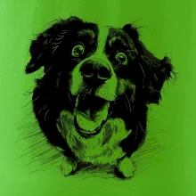 Čiernobiela karikatúra Bernský salašnícky pes