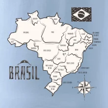 Brazília mapa s názvami regiónov