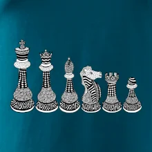 Šachové figúrky v rade - kreslené