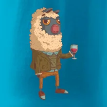 Alpaka s vínom muž