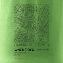 Lysá hora - vrstevnice v obdĺžniku