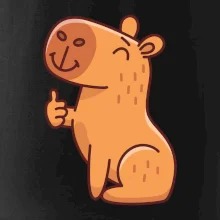 Kapybara s palcom hore