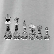 Šachové figúrky v rade - kreslené