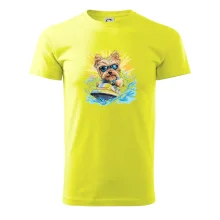 Yorkšírsky teriér na vodnom skútri