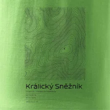 Králický Sněžník - vrstevnice v obdĺžniku