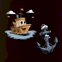 Parové tričko - Loď a kotva