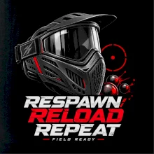 Paintballová maska – Respawn, Reload, Repeat