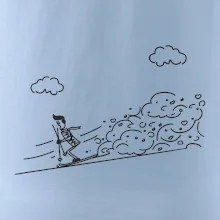 Kreslený lyžiar na horách