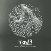 Kriváň - vrstevnice v kruhu