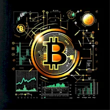 Bitcoin logo s grafmi