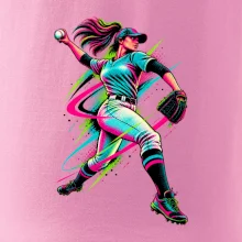 Baseballová nadhazovačka neonový pop art