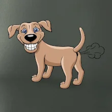 Prdiace pes kreslený (Hana-creative)