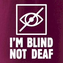 I'm blind not deaf