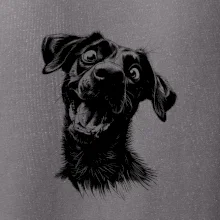 Čiernobiela karikatúra Labrador tmavý