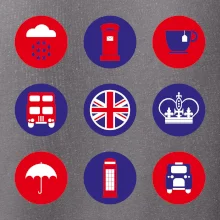 Anglicko symboly v kruhoch