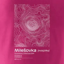 Milešovka - vrstevnice v obdĺžniku