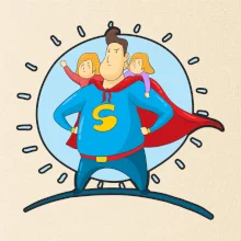 Ocko superman - dievča a dievča Ocko superman - dievča a dievča