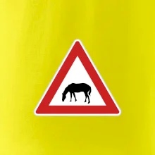 Dopravná značka - Pozor pasúci sa kôň