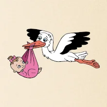 Bocian a bábätko - dievča (Hana-creative)