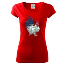 Kohút kreslený biely