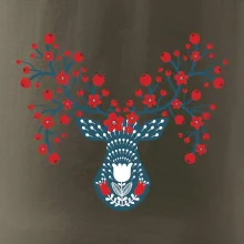 Folklór - jeleň s červenými plodmi