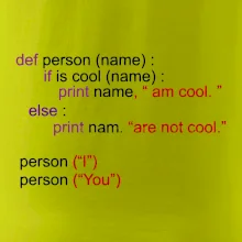 Python I am cool, You are not cool