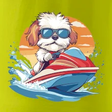 Bišónik na vodnom skútri