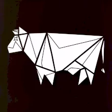 Origami krava z boku