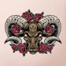 Hlava barana s ružami