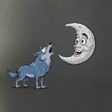 Parové tričko - Vlk a mesiac