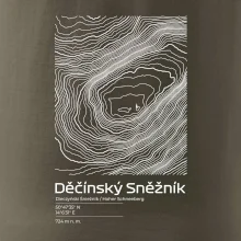 Děčínský Sněžník - vrstevnice v obdĺžniku