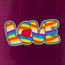 Love nápis dúhový