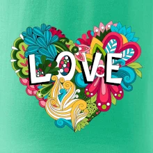 Love nápis květovaný