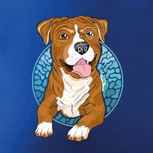 Americký staford kreslený v koliesku (Pecka design)