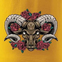 Hlava barana s ružami