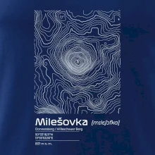 Milešovka - vrstevnice v obdĺžniku