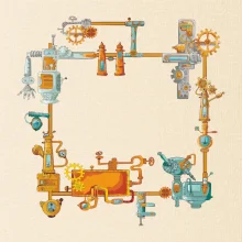 Steampunk farebná zostava