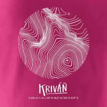 Kriváň - vrstevnice v kruhu