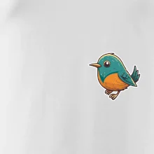 Vtáčik kreslený na prsníku