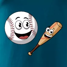 Parové tričko - baseballová raketa a loptička