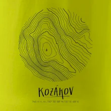 Kozákov - vrstevnice v kruhu