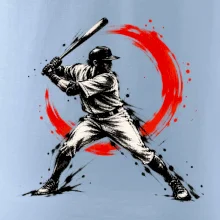 Baseballový pálkař japonská tušová malba