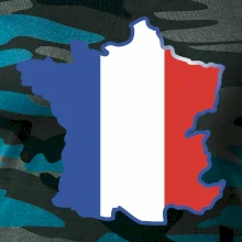 Francúzska vlajka mapa obrys