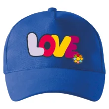 Love nápis s kvetinou