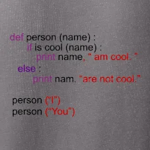 Python I am cool, You are not cool