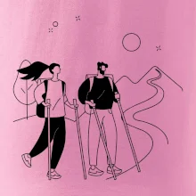 Kreslený pár na výlete