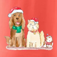 Veselé vianoce - pes, škrečok a mačka