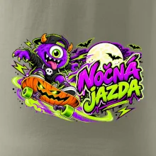 Nočná jazda - fialová príšerka na skateboarde