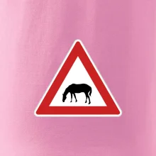 Dopravná značka - Pozor pasúci sa kôň